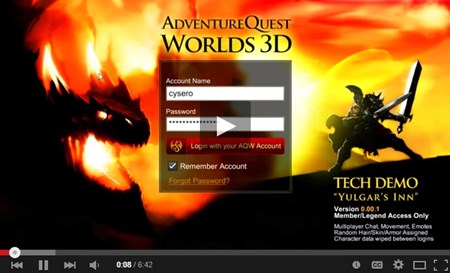 AdventureQuest Worlds 3D Tech Dermo Video