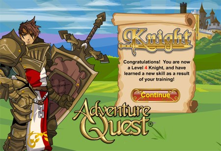 Knight Class in online dragon game AdventureQuest 